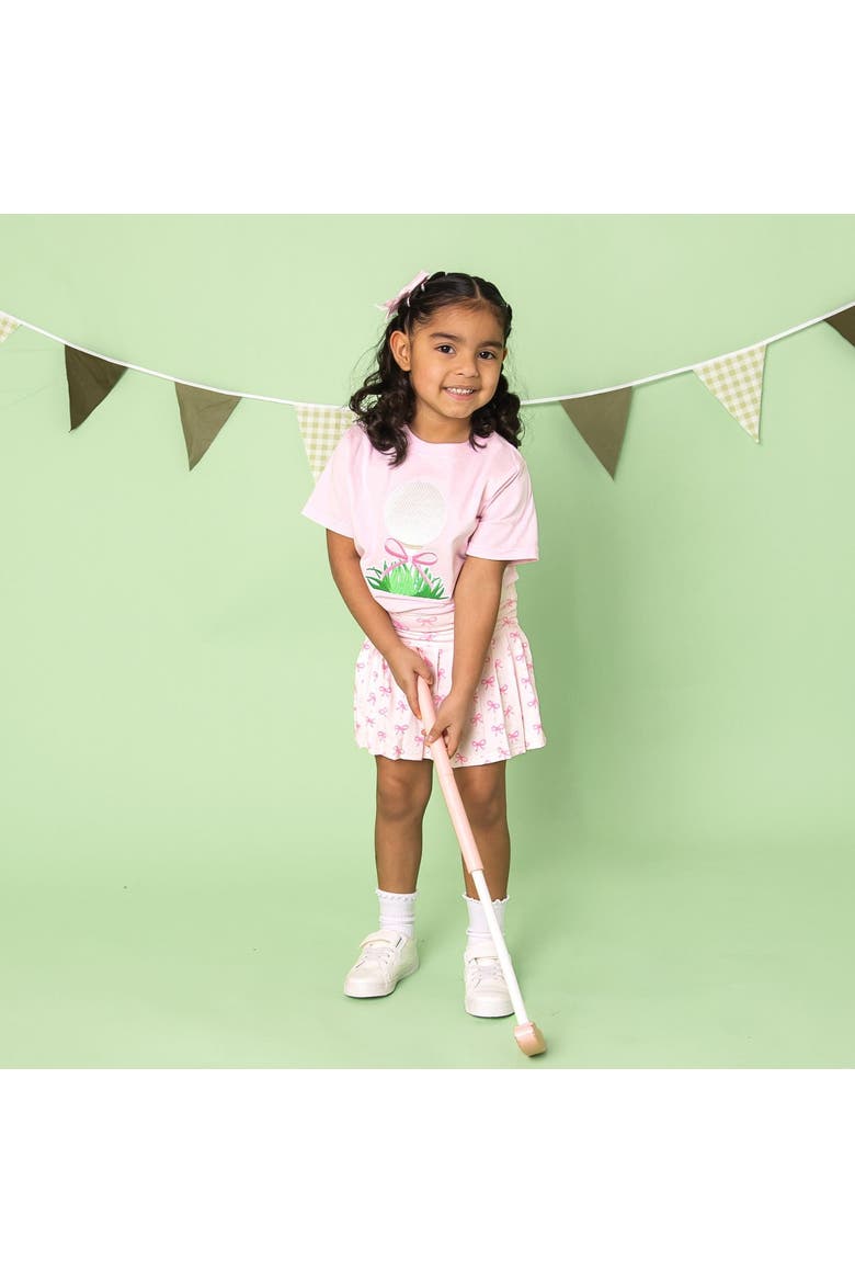 Golf Tee Bow Patch Short Sleeve T-Shirt, Alternate, color, Ballet Pink
