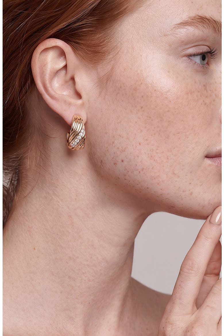 Textured Crystal Hoop Earrings, Alternate, color, GOLD