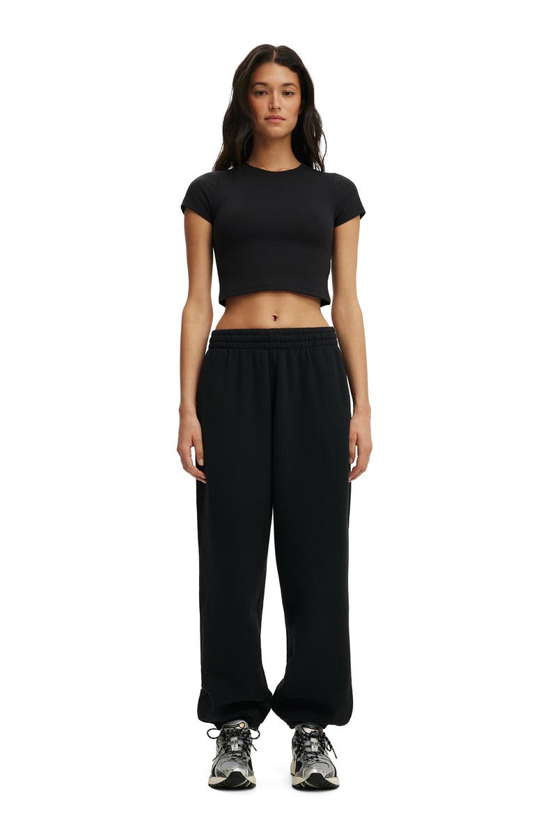 COTTON ON BODY Women's Active Plush Boyfriend Jogger, Alternate, color, Black