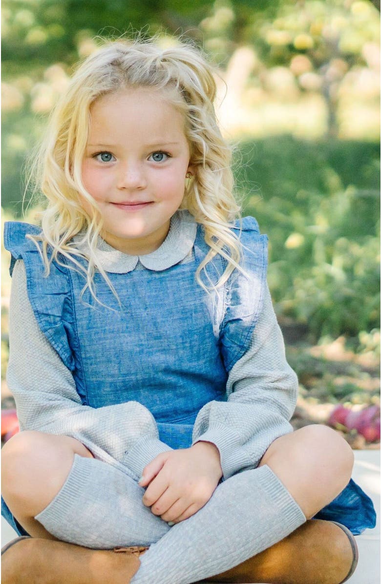 Hope & Henry Baby Girls' Peter Pan Collar Long Sleeve Sweater, Infant, Alternate, color, Gray Heather Texture