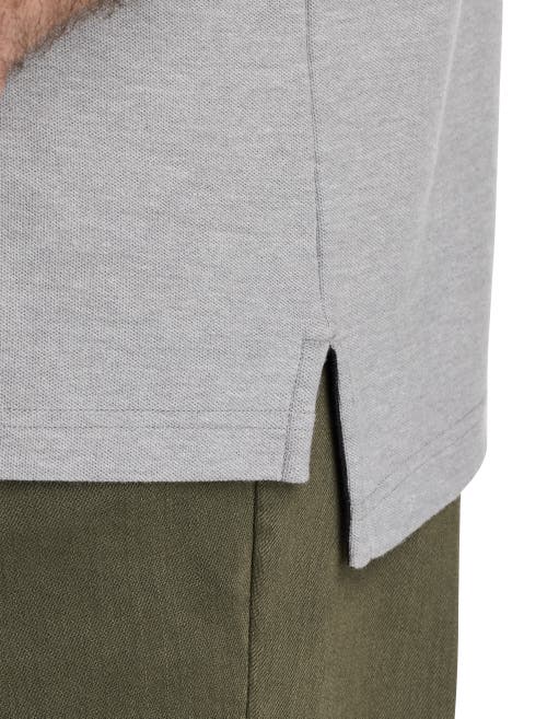 Harbor Bay By Dxl Big & Tall Contrast Piqué Polo Shirt In Grey Heather