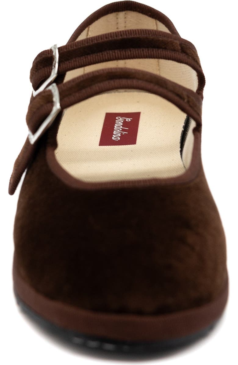Gondolina Shoes Mary Jane Double Lace Ballet Flats, Alternate, color, Sigari Brown