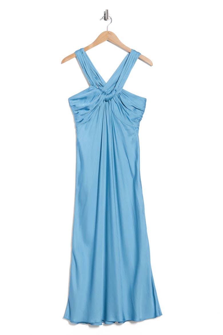 Ivy Satin Midi Dress, Alternate, color, BLUE LAGOON