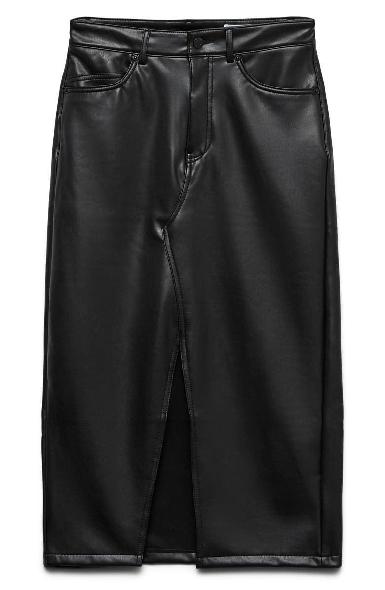 VERO MODA Veri High Waist Faux Leather Skirt, Alternate, color, Black