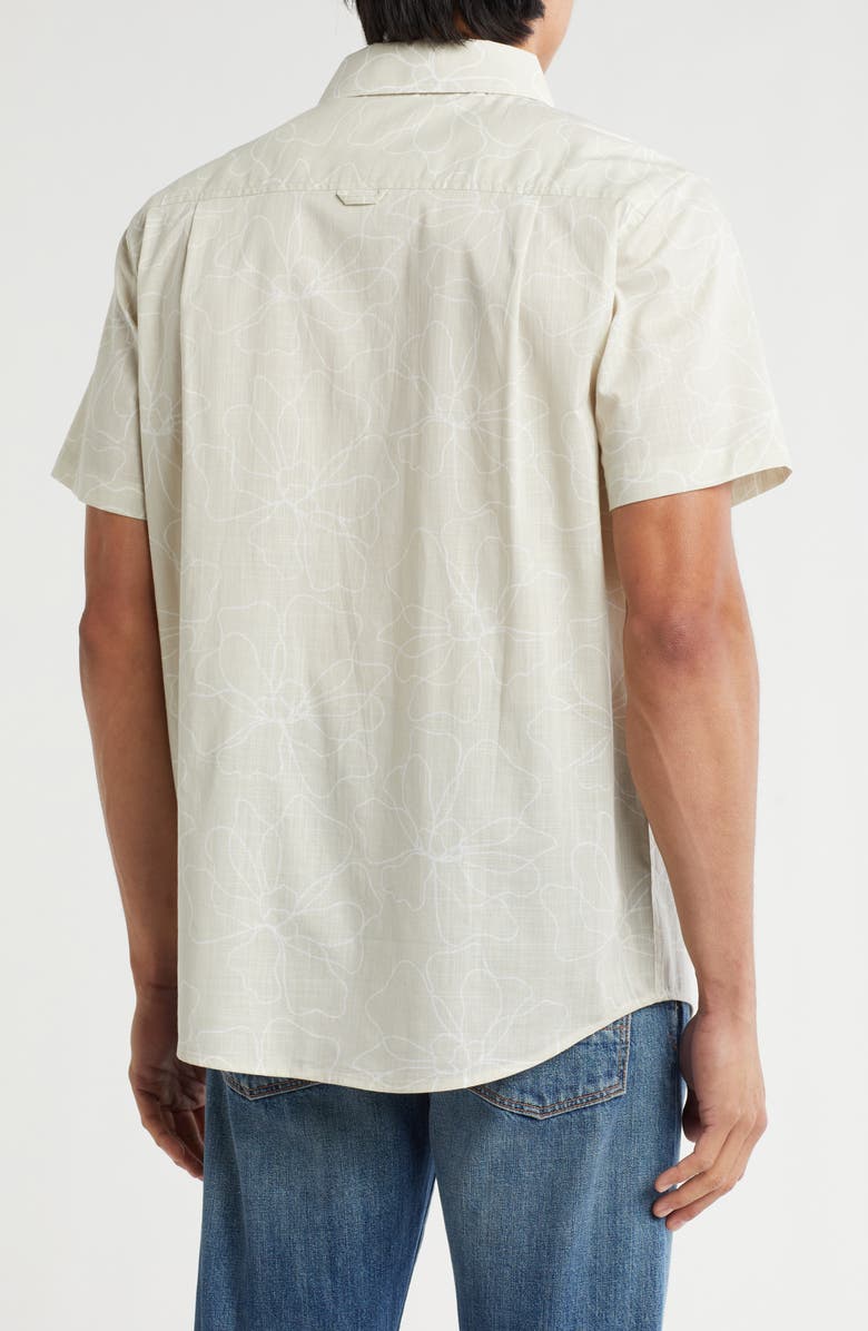 Hurley Caryota Short Sleeve Cotton Button-Up Shirt, Alternate, color, Bone