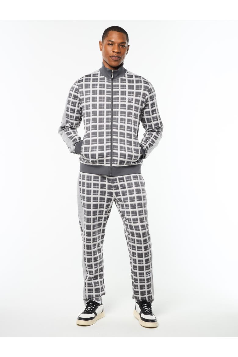 Damarindo Check Track Jacket, Alternate, color, QUIET GREY