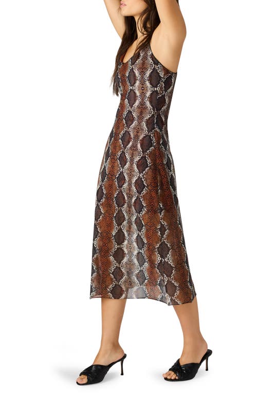 Steve Madden Scarlet Print Slipdress In Brown