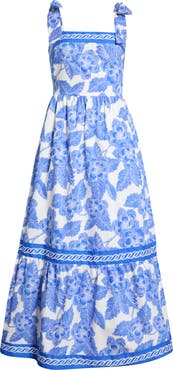 SUGARLIPS Rency Floral Tiered Cotton Maxi Sundress