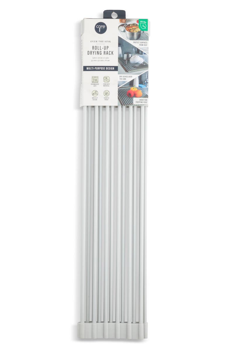 CORE KITCHEN Over the Sink Roll Up Dry Mat, Main, color, Fog