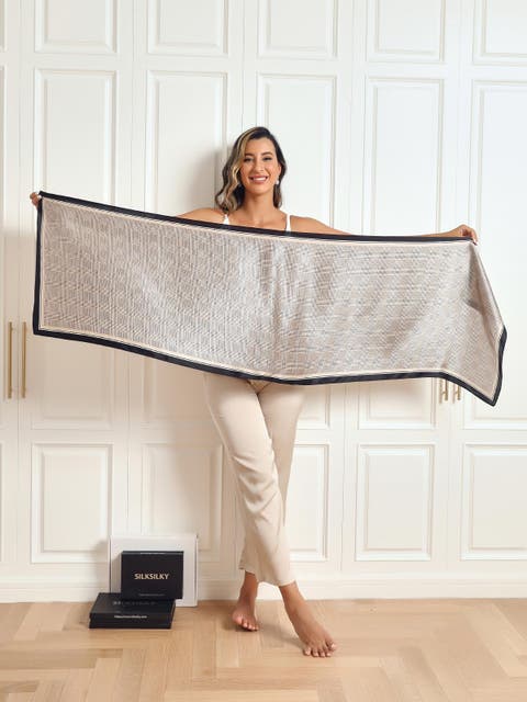 Mulberry Silk Printed Long Rectangle Shawl Scarf