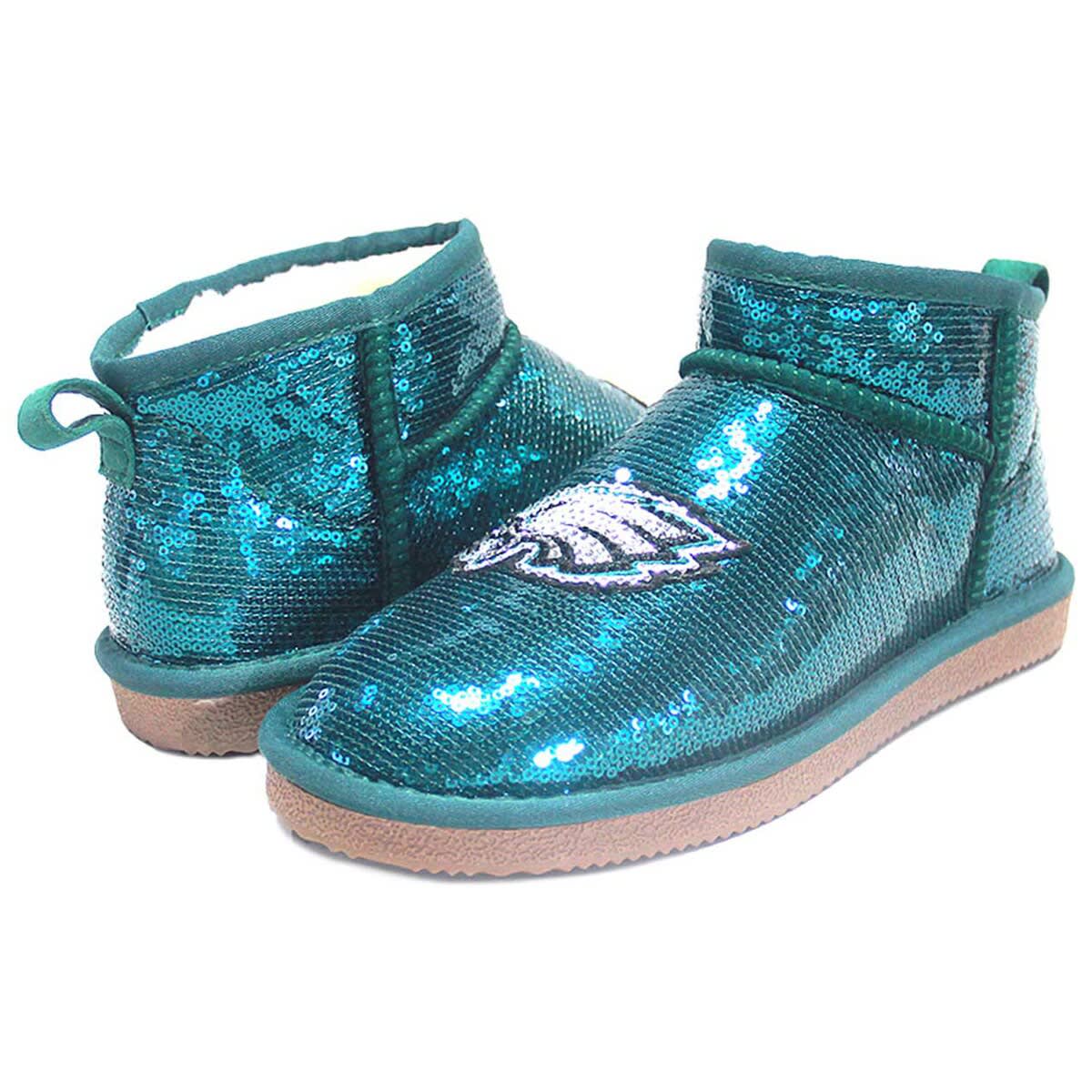CUCE Women's Cuce  Green Philadelphia Eagles Sequin Ankle Boots, Main, color, 