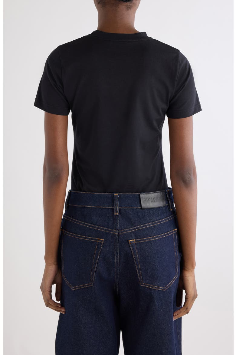 Fitted Cotton T-Shirt, Alternate, color, BLACK