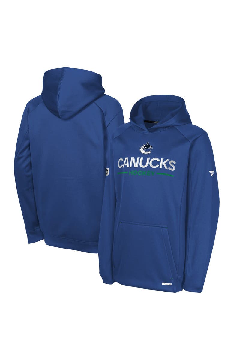 FANATICS Youth Fanatics Blue Vancouver Canucks Authentic Pro Rink Raglan Hoodie, Main, color, Blue