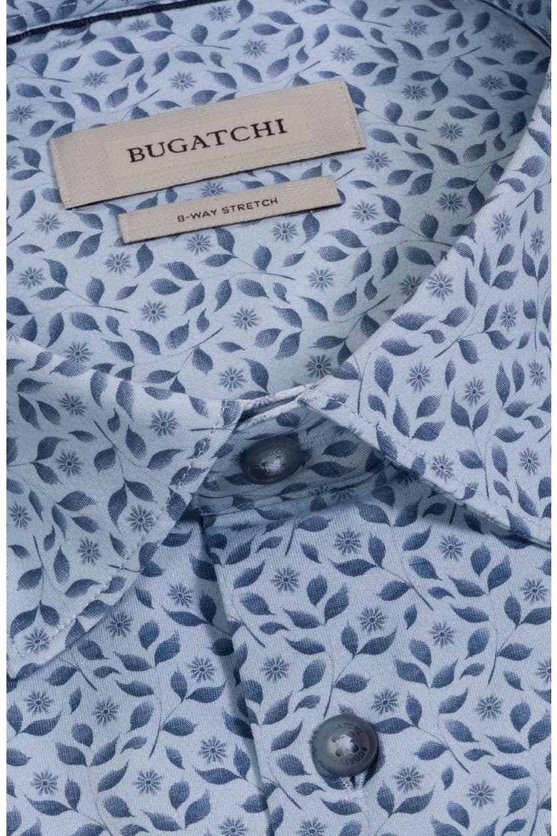 Miles OoohCotton® Print Short Sleeve Button-Up Shirt, Alternate, color, HAZY BLUE