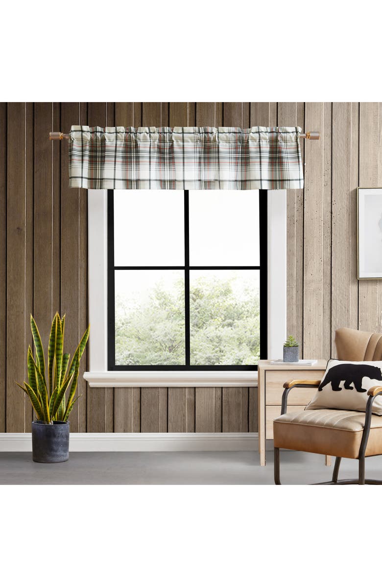 Eddie Bauer Alder Plaid Pole Top Valance Curtain, Alternate, color, 