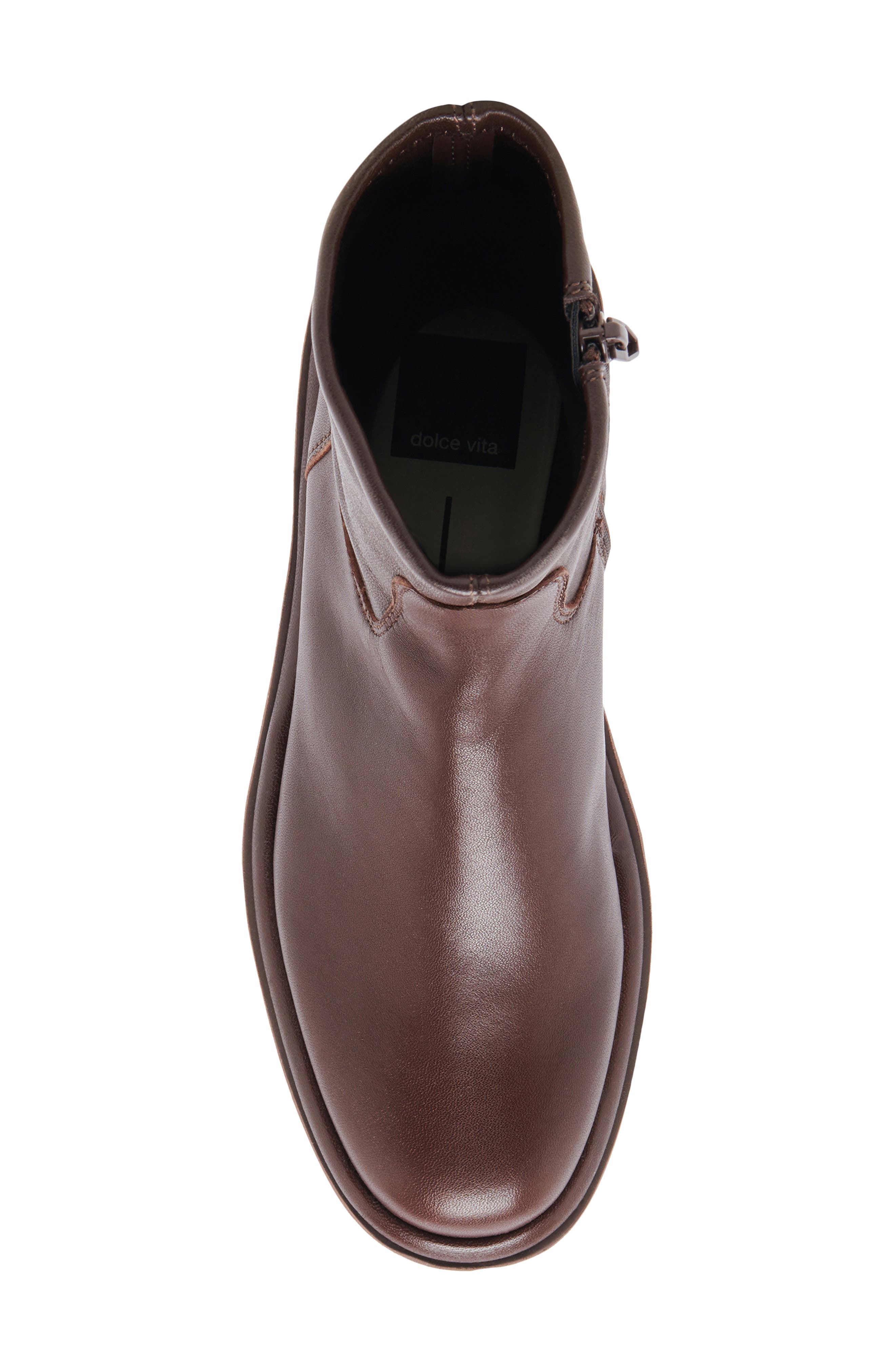 Dolce Vita Simaya H2O Waterproof Platform Bootie, Alternate, color, Mahogany Leather H2o