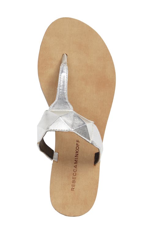 Rebecca Minkoff Eloise Flip Flop Sandal In Silver