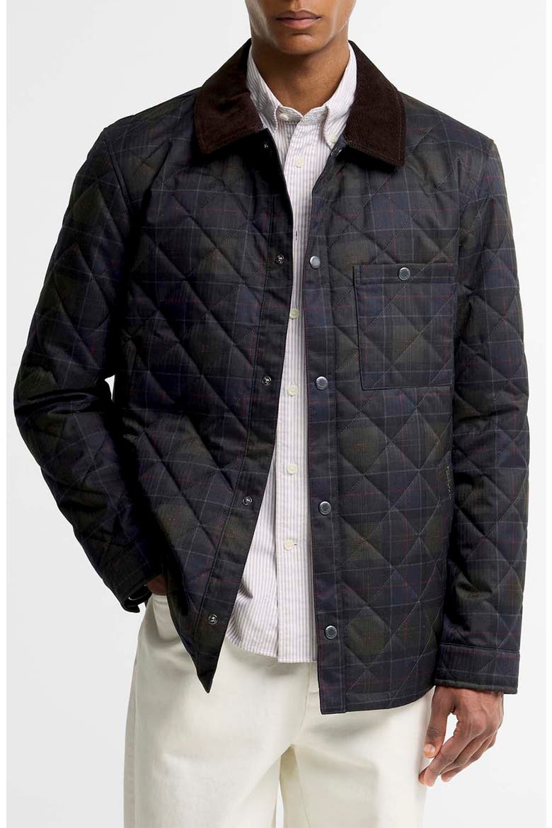 Tartan Quilted Shirt Jacket, Main, color, SHADOW CLASSIC