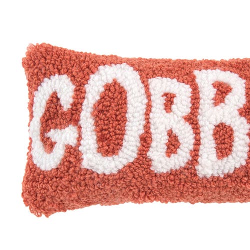 C & F Home C&f Home Gobble Script Rectangle Small Small/petite Hooked Accent Pillow, 6" X 12" In Orange