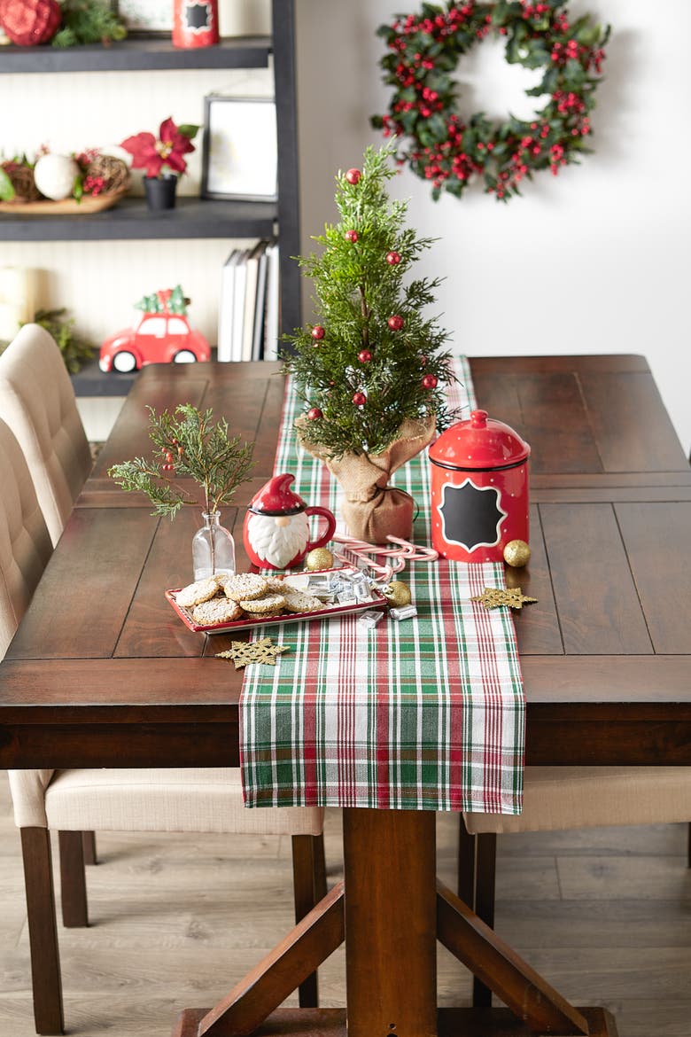 Yuletide Plaid Table Runner, Alternate, color, Yuletide Plaid
