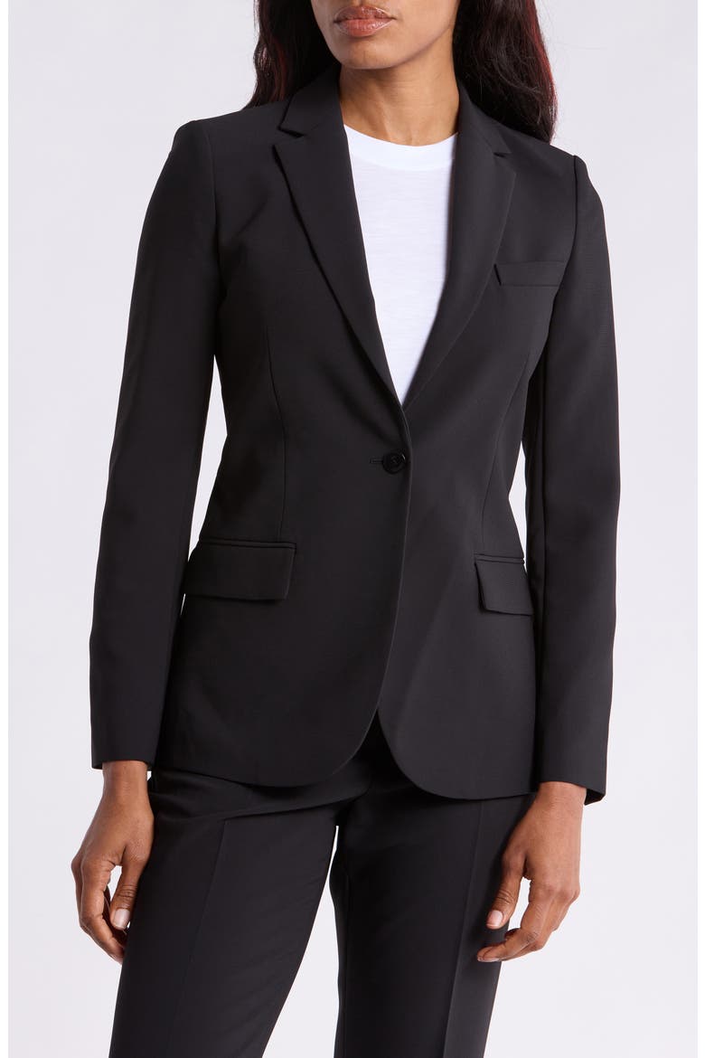 Staple City Crepe Blazer, Main, color, BLACK