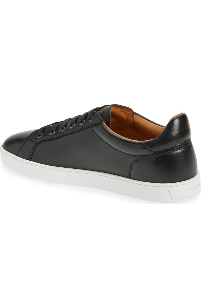 Magnanni Cote Lo Leather Sneaker, Alternate, color, Black Napa
