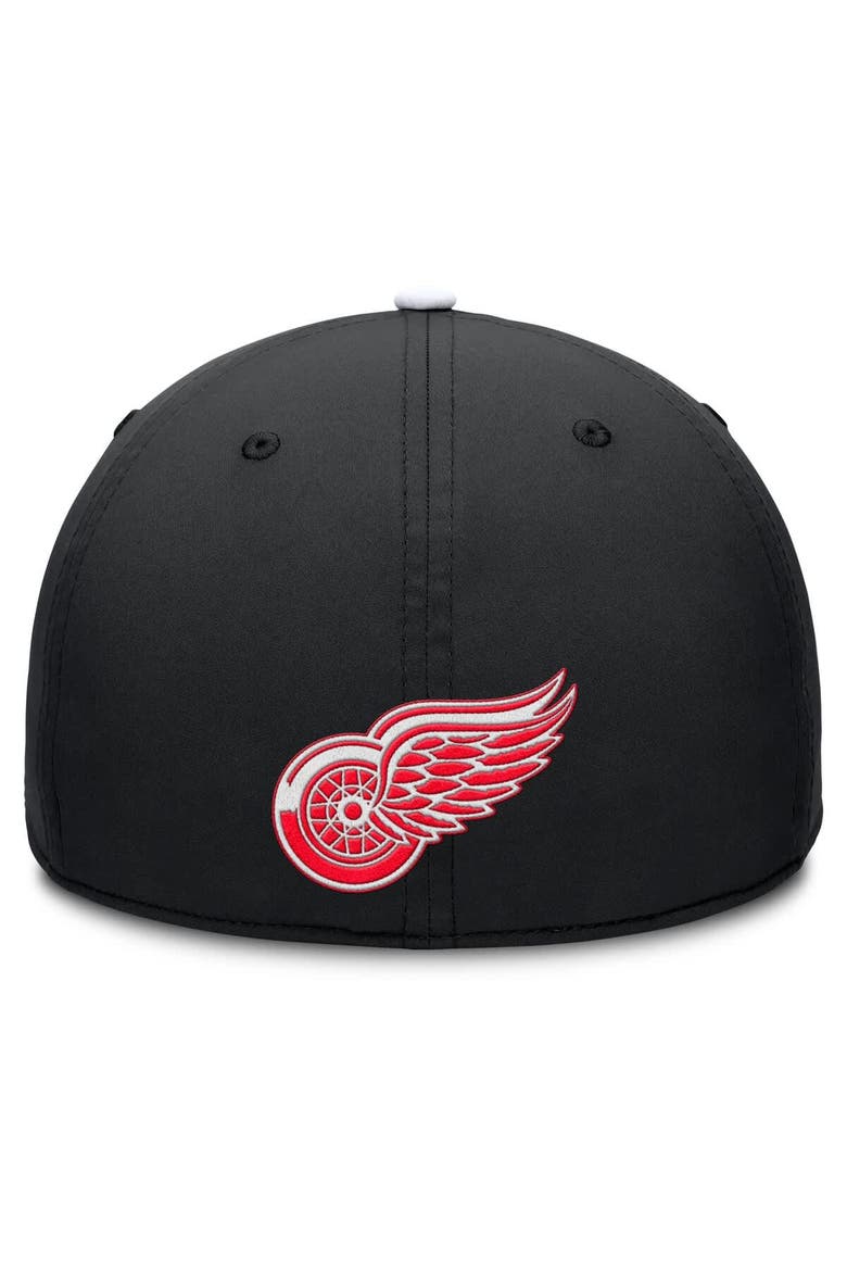 Men's Fanatics Black/White Detroit Red Wings Authentic Pro Rink Team Code Flex Hat, Alternate, color, Black