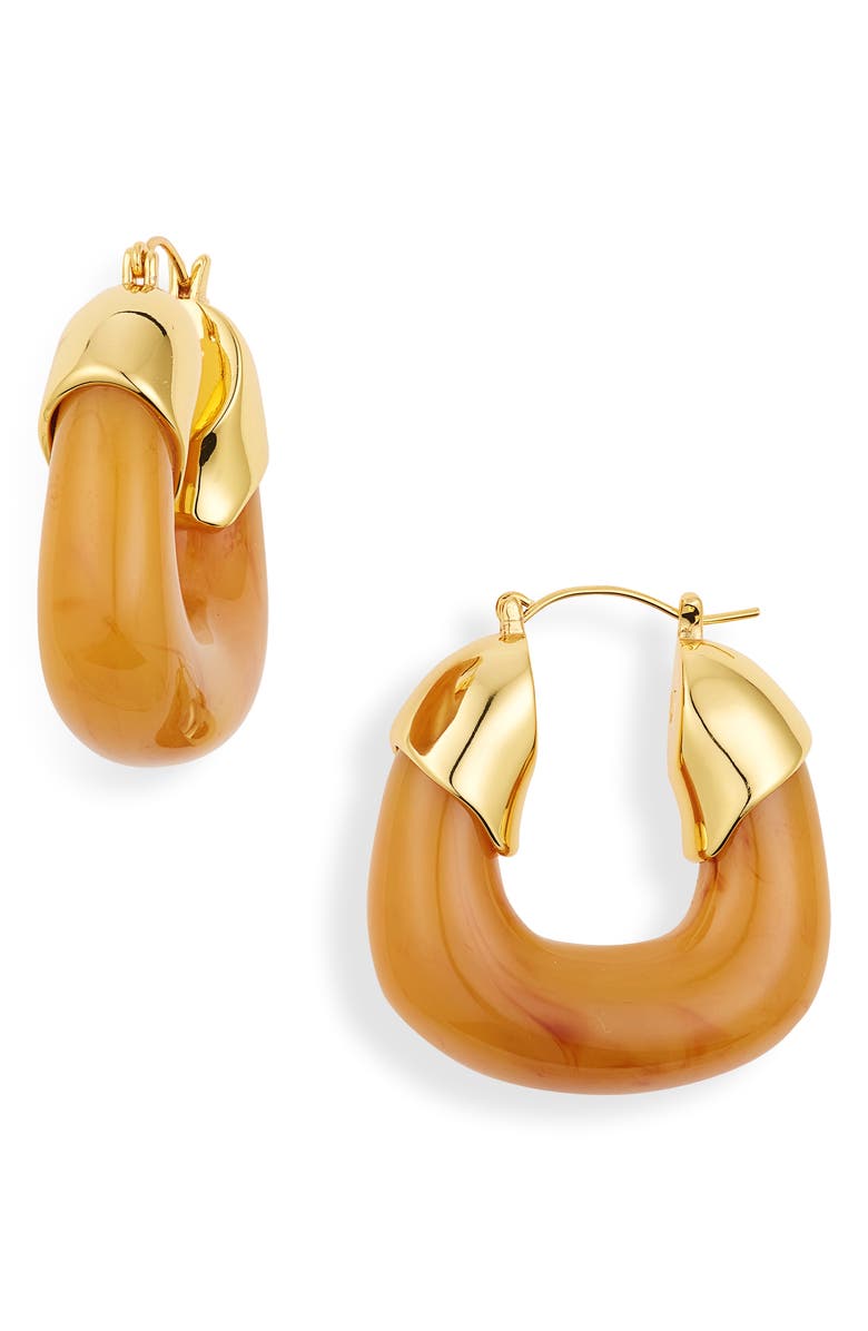Lizzie Fortunato Organic Hoop Earrings, Main, color, Mocha