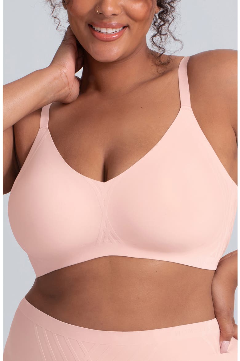 Silhouette Wireless Bra, Alternate, color, PETAL