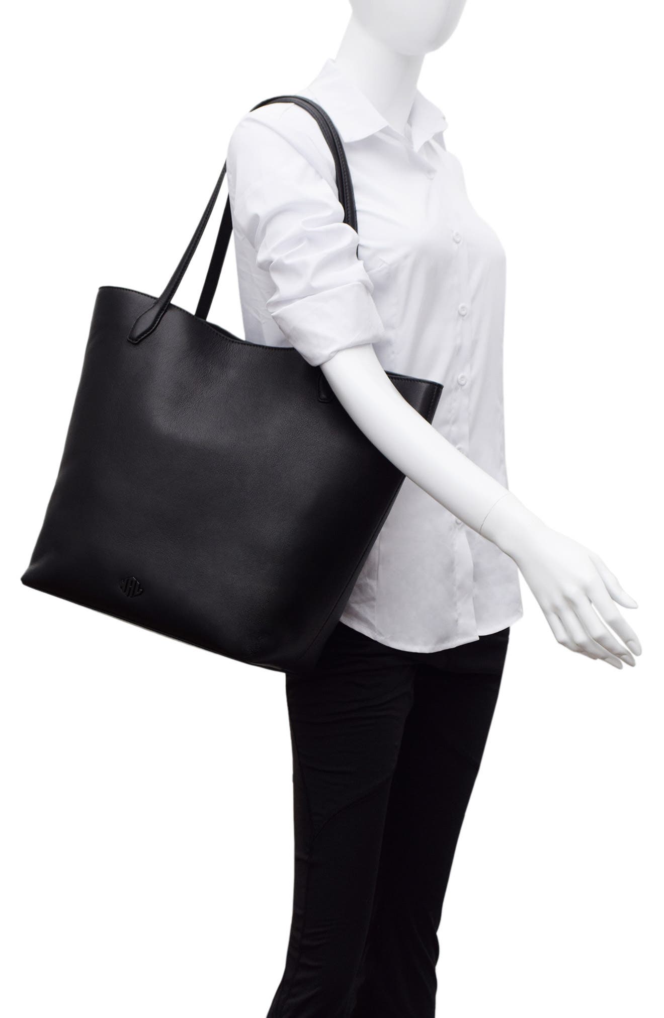 New Amsterdam Leatherworks Asher Large Tote Bag, Alternate, color, Black