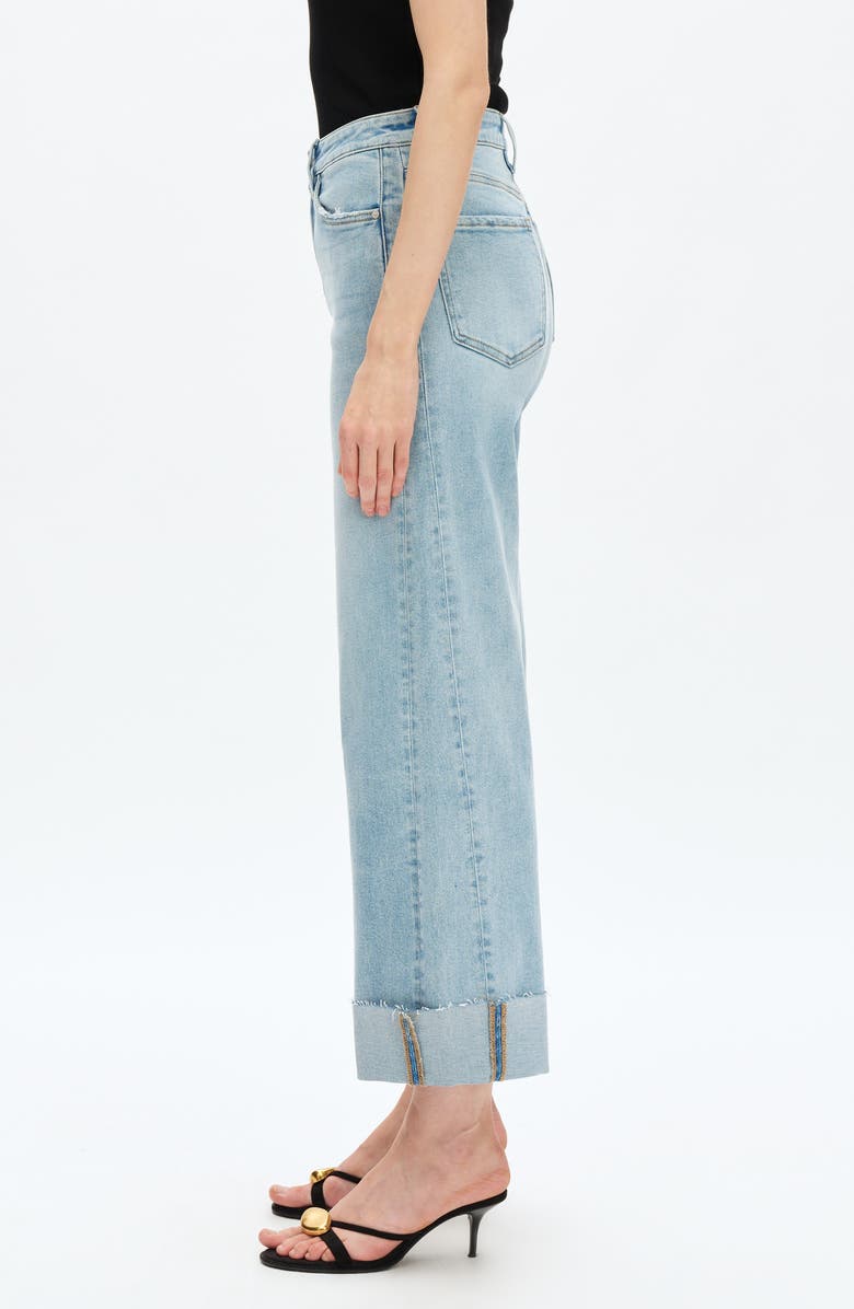 Bayeas Zephyrine High Waist Cuff Wide Leg Jeans, Alternate, color, Baby Blue