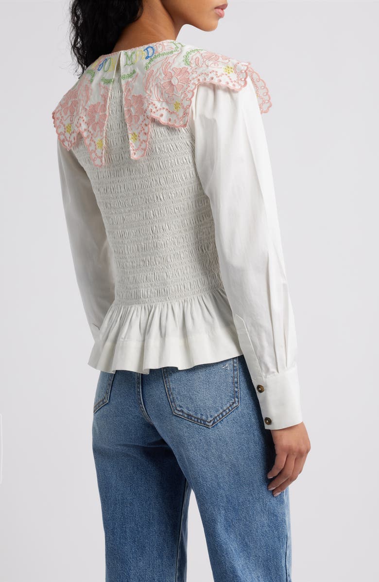 Damson Madder Valentina Collared Top, Alternate, color, White