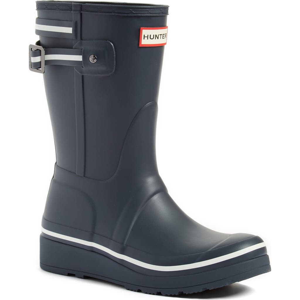 Hunter 'original Short' Wedge Rain Boot In Animal Print