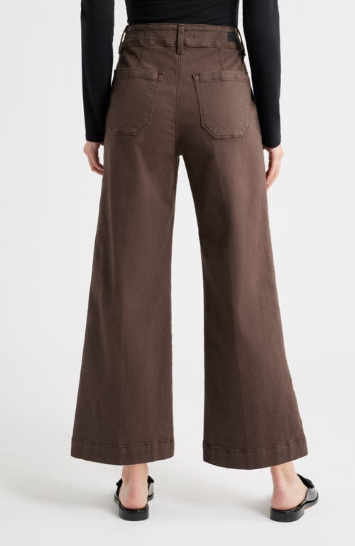 Paige Anessa High Waist Ankle Wide Leg Utility Pants In Brown