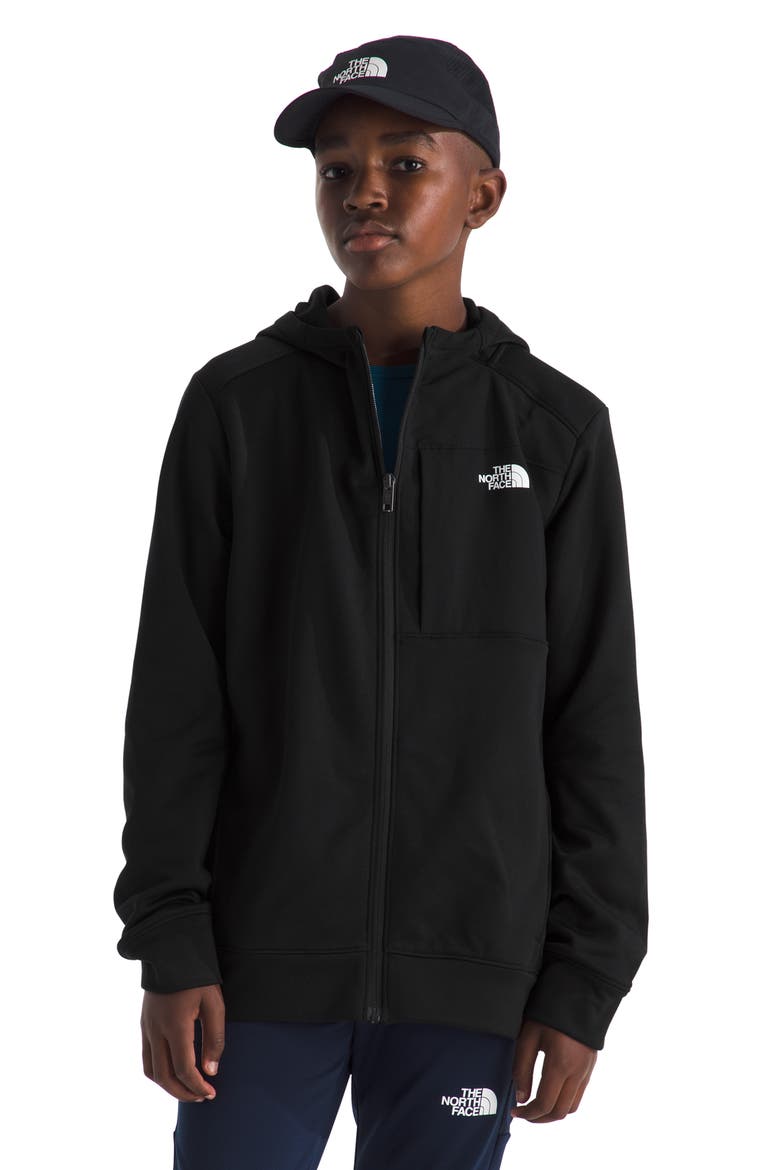 Kids' Performance Fleece Full Zip Hooded Jacket, Main, color, TNF BLACK