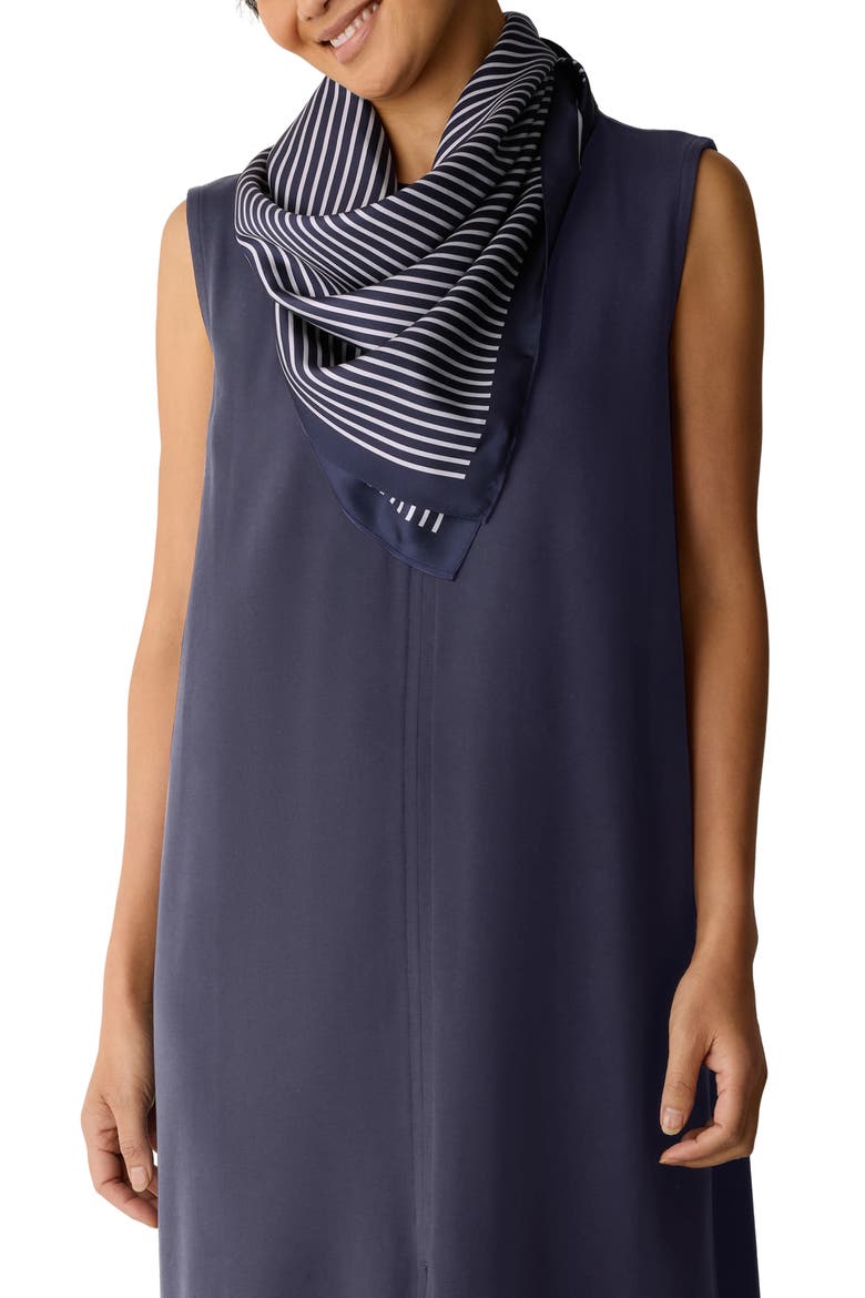 Stripe Silk Bandana, Main, color, INK