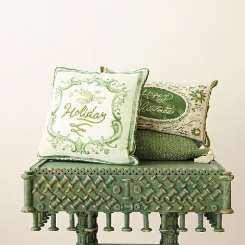 Cotton & Linen Holiday Lumbar Pillow