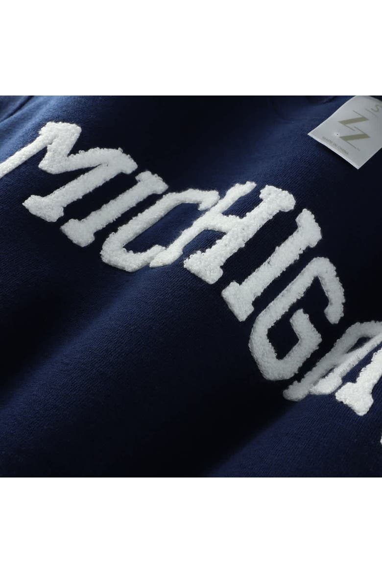 Women's ZooZatz Navy Michigan Wolverines Chenille Cropped Sweatshirt, Alternate, color, Navy