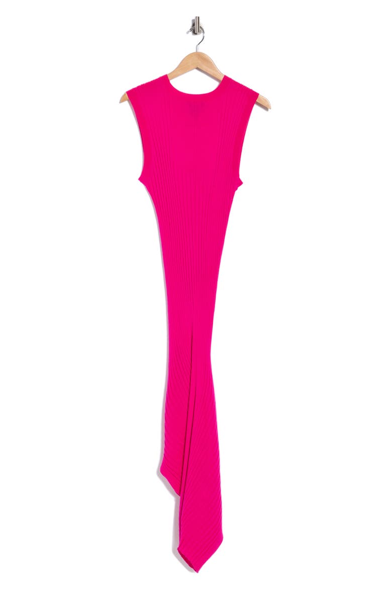 Ribbed Wool Twist Dress, Alternate, color, HOT PINK