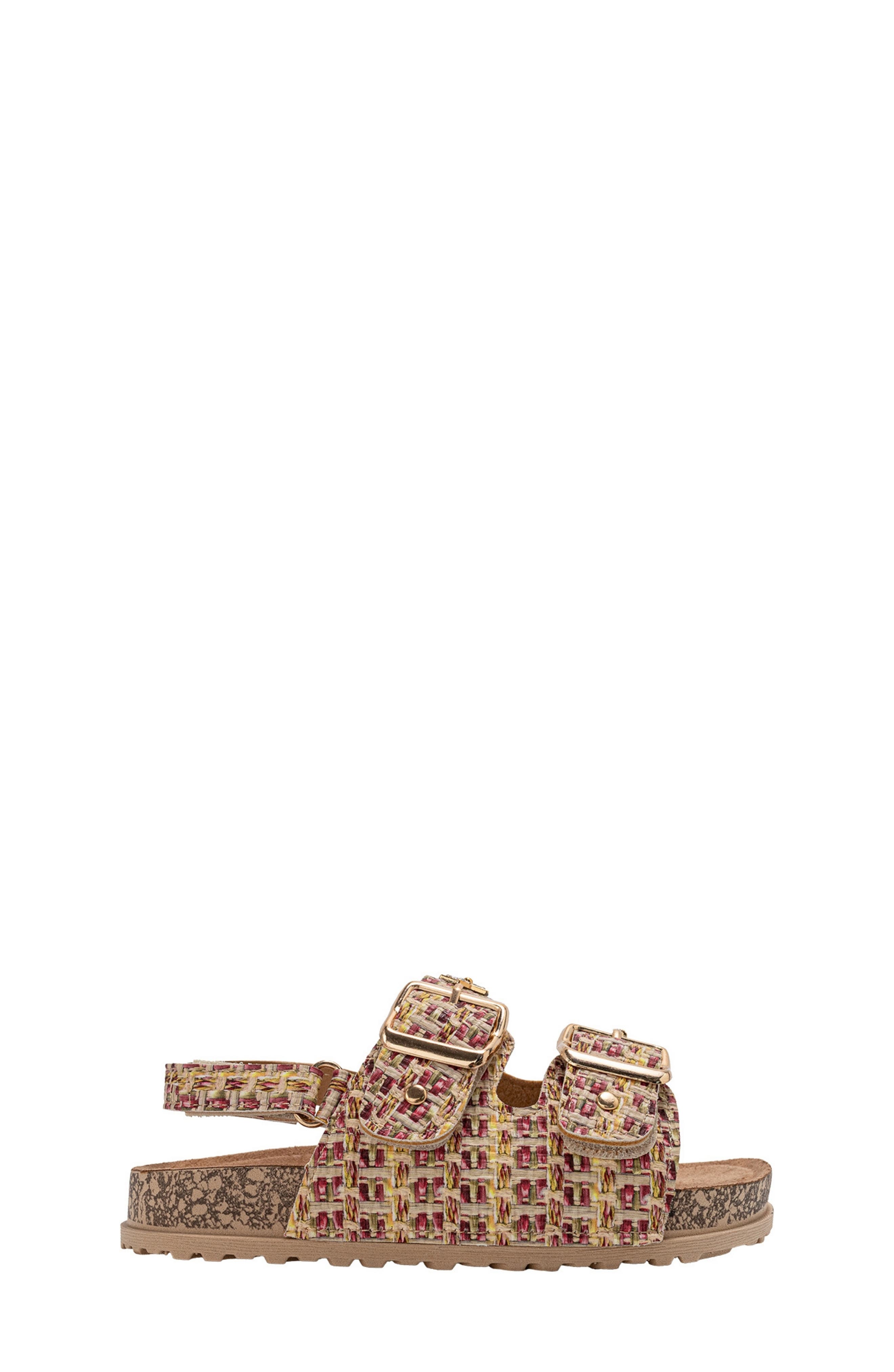 Kids' Rosie Footbed Sandal, Alternate, color, BEIGE MULTI