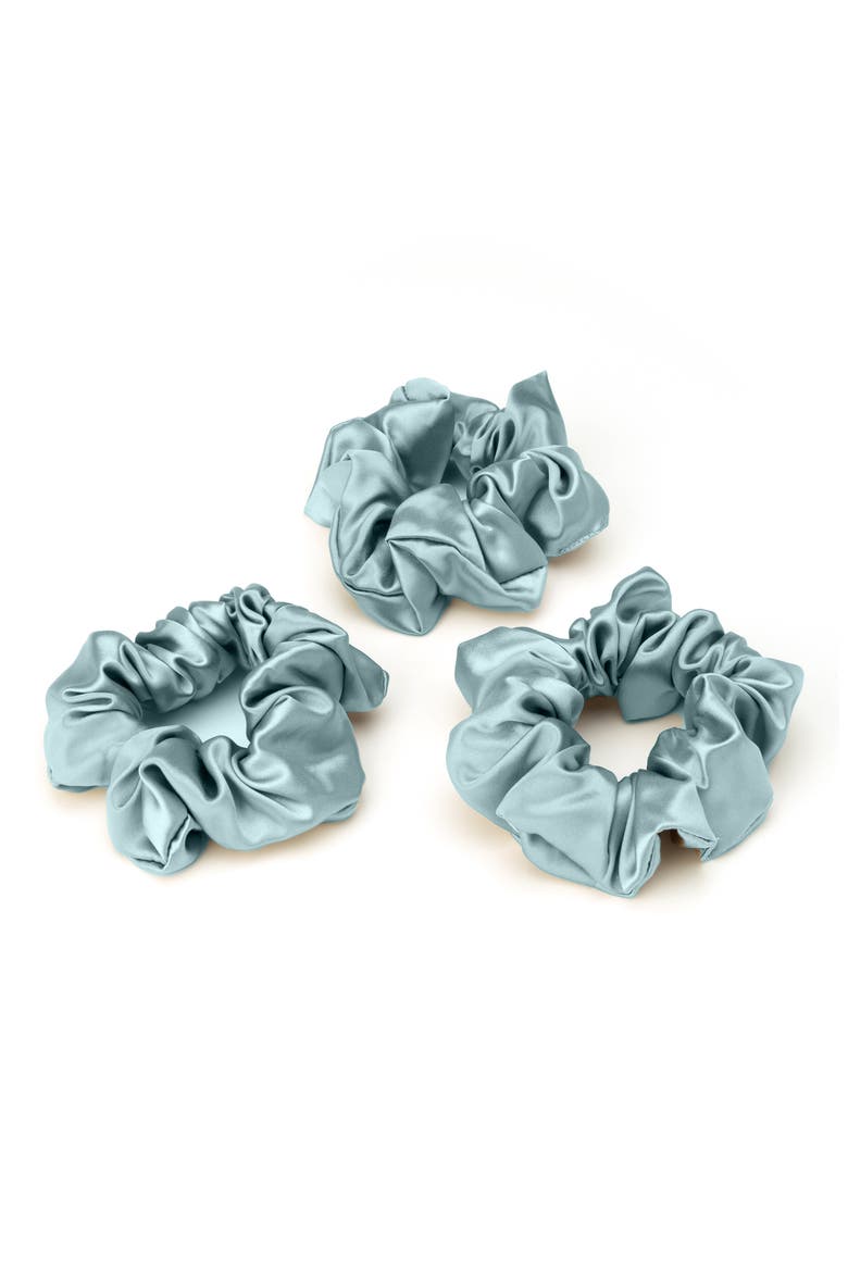 3-Pack Silk Scrunchies, Main, color, MINT