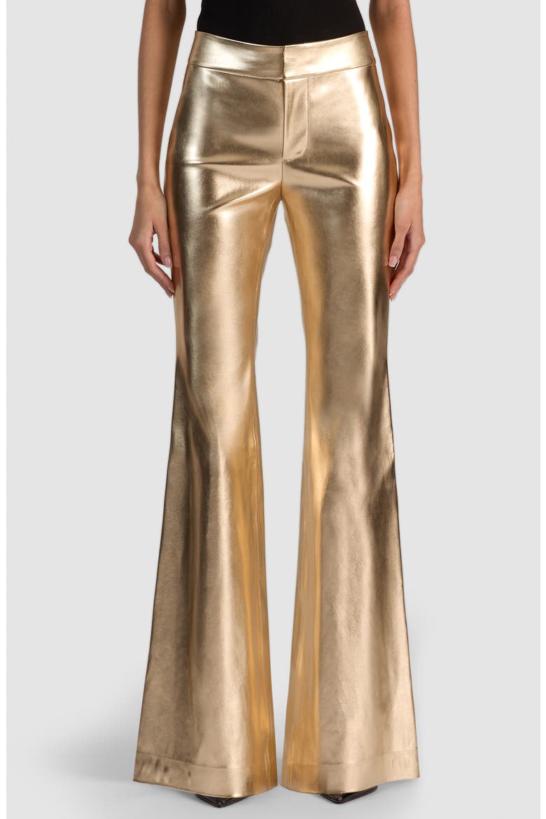 Andrew Faux Leather Flare Leg Pants, Main, color, GOLD