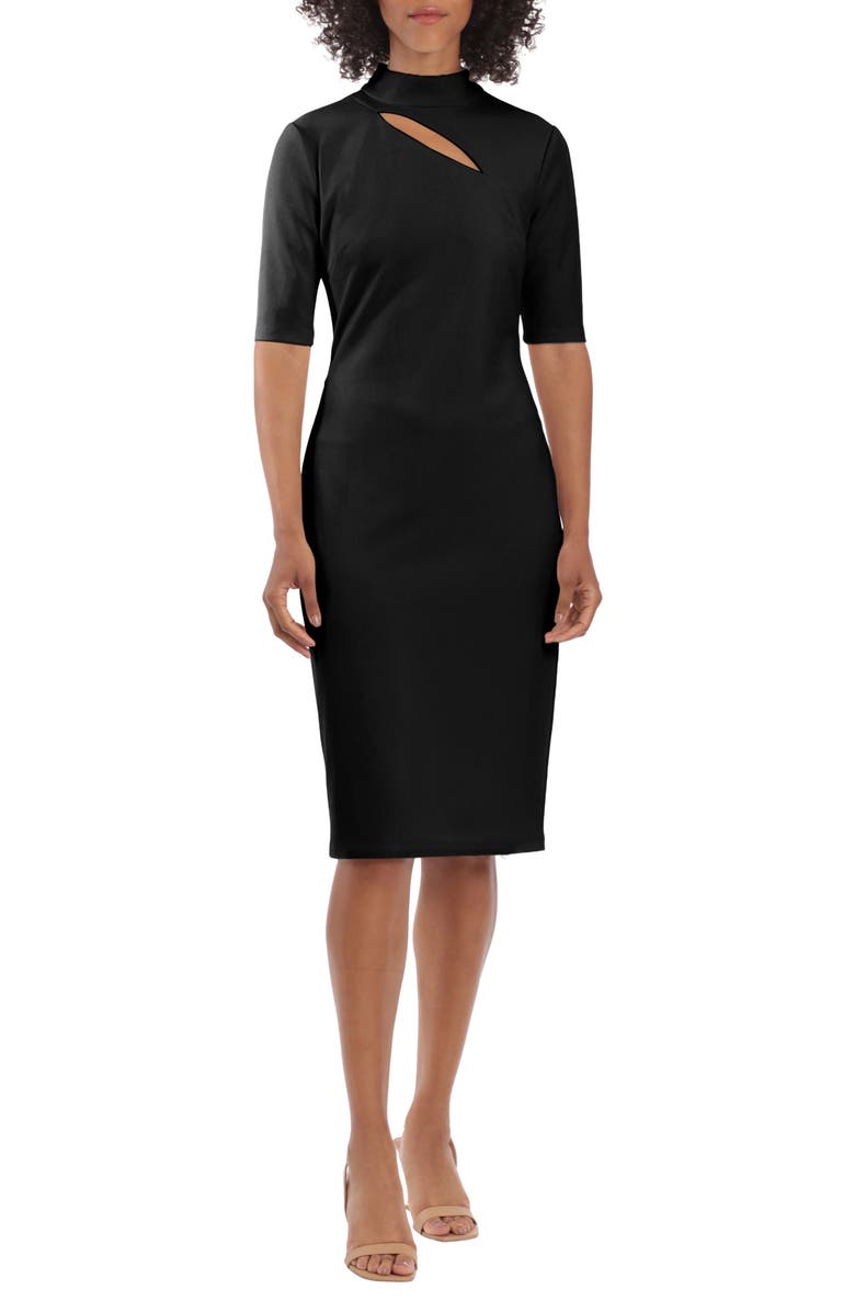 Maggy London Cutout Elbow Sleeve Sheath Dress, Main, color, 