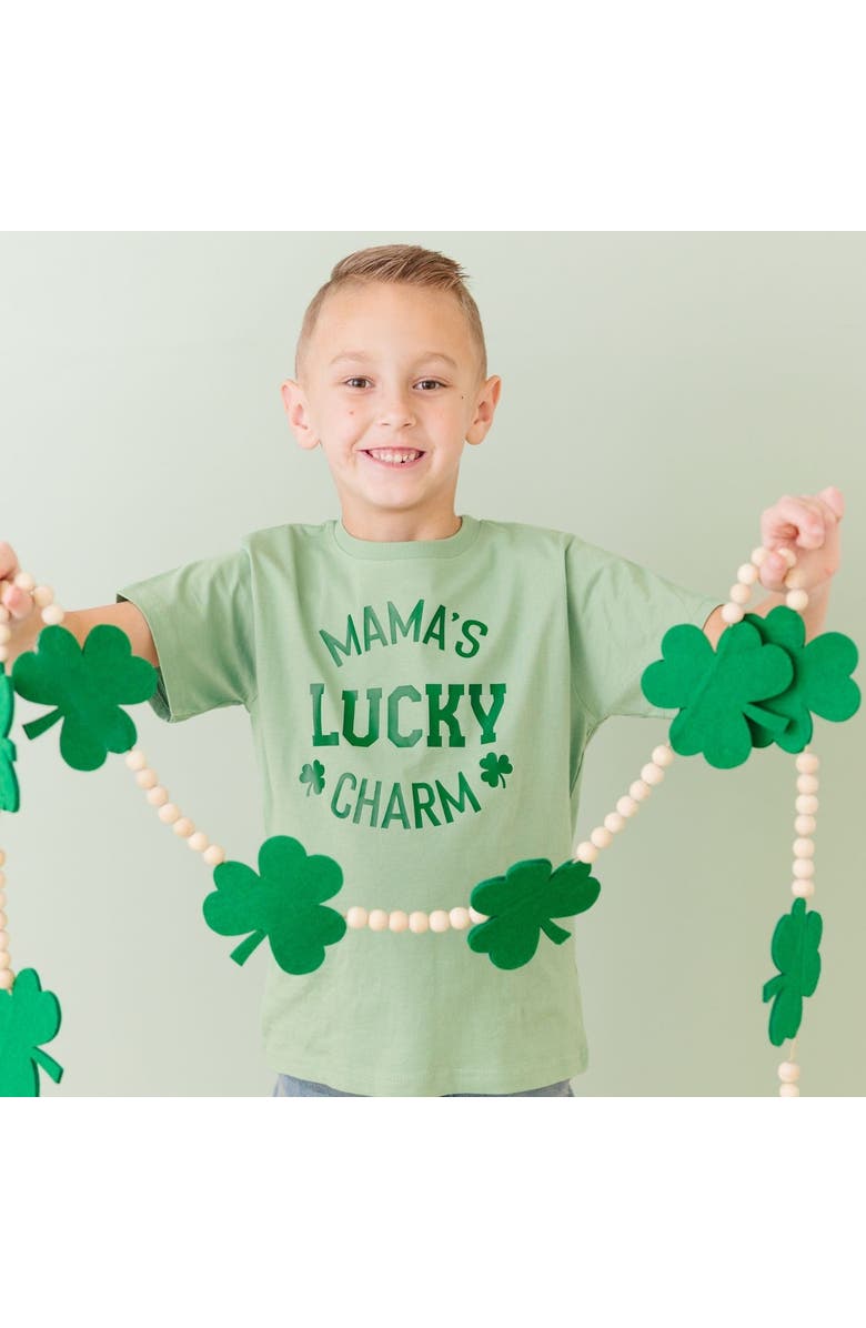 Sweet Wink Mama's Lucky Charm St. Patrick's Day Short Sleeve T-Shirt, Alternate, color, Sage