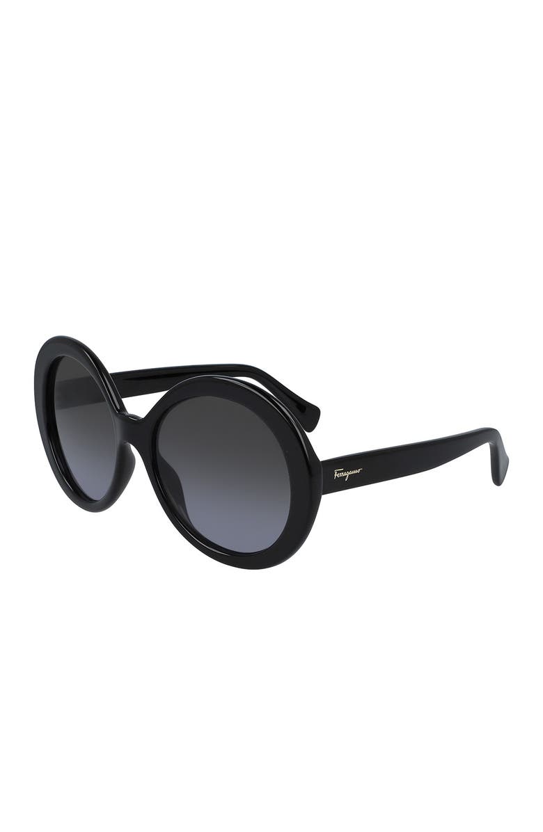 FERRAGAMO 57mm Oversized Round Sunglasses, Main, color,