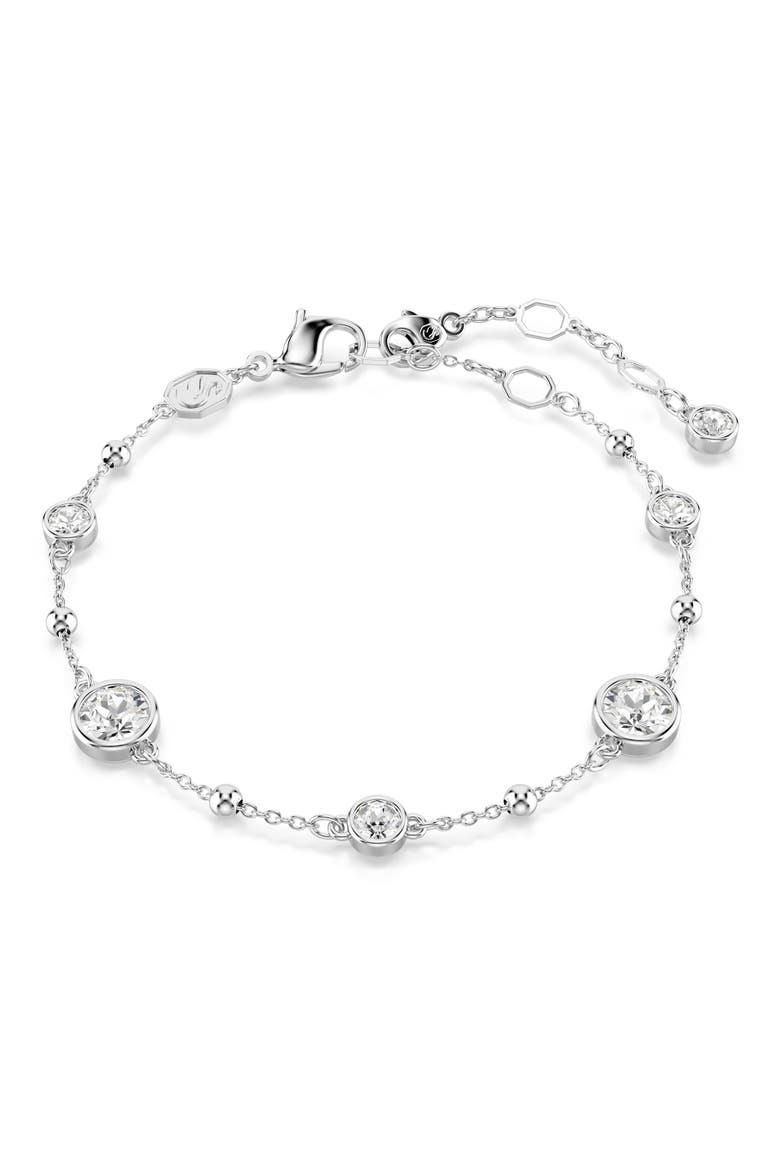 Imber Crystal Station Bracelet, Main, color, SILVER