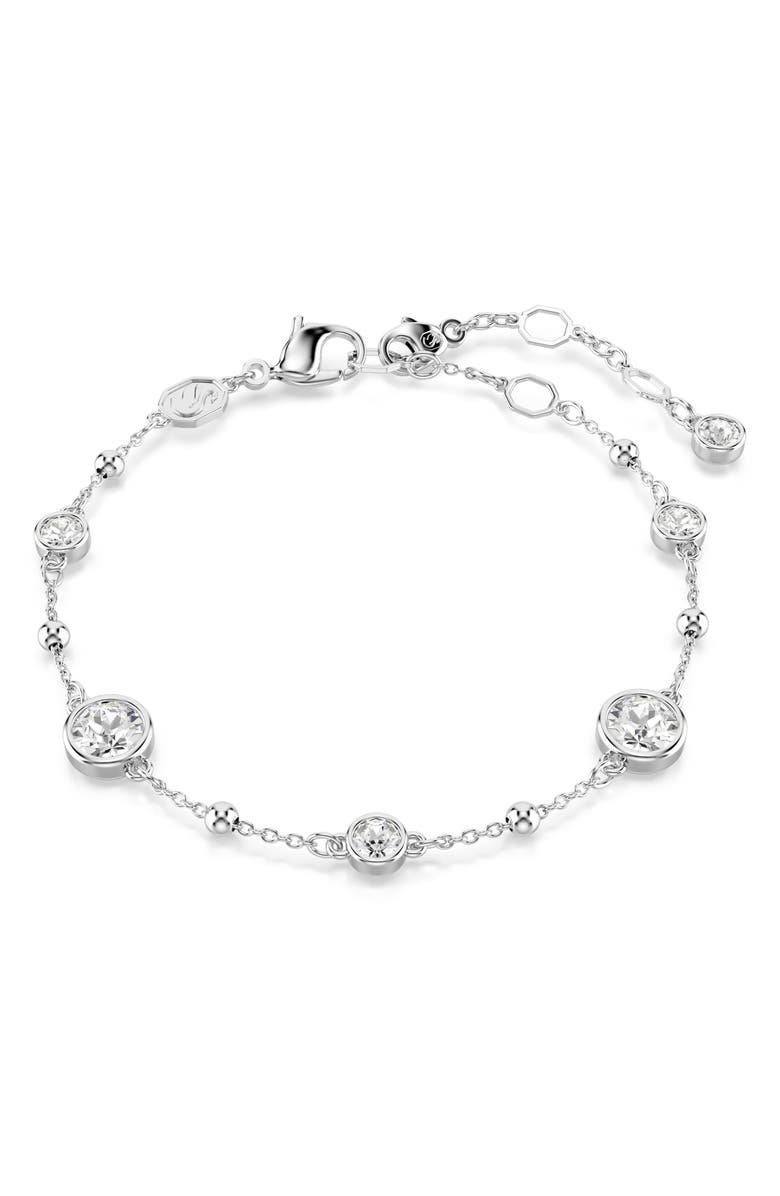 Swarovski Imber Crystal Station Bracelet, Main, color, Silver