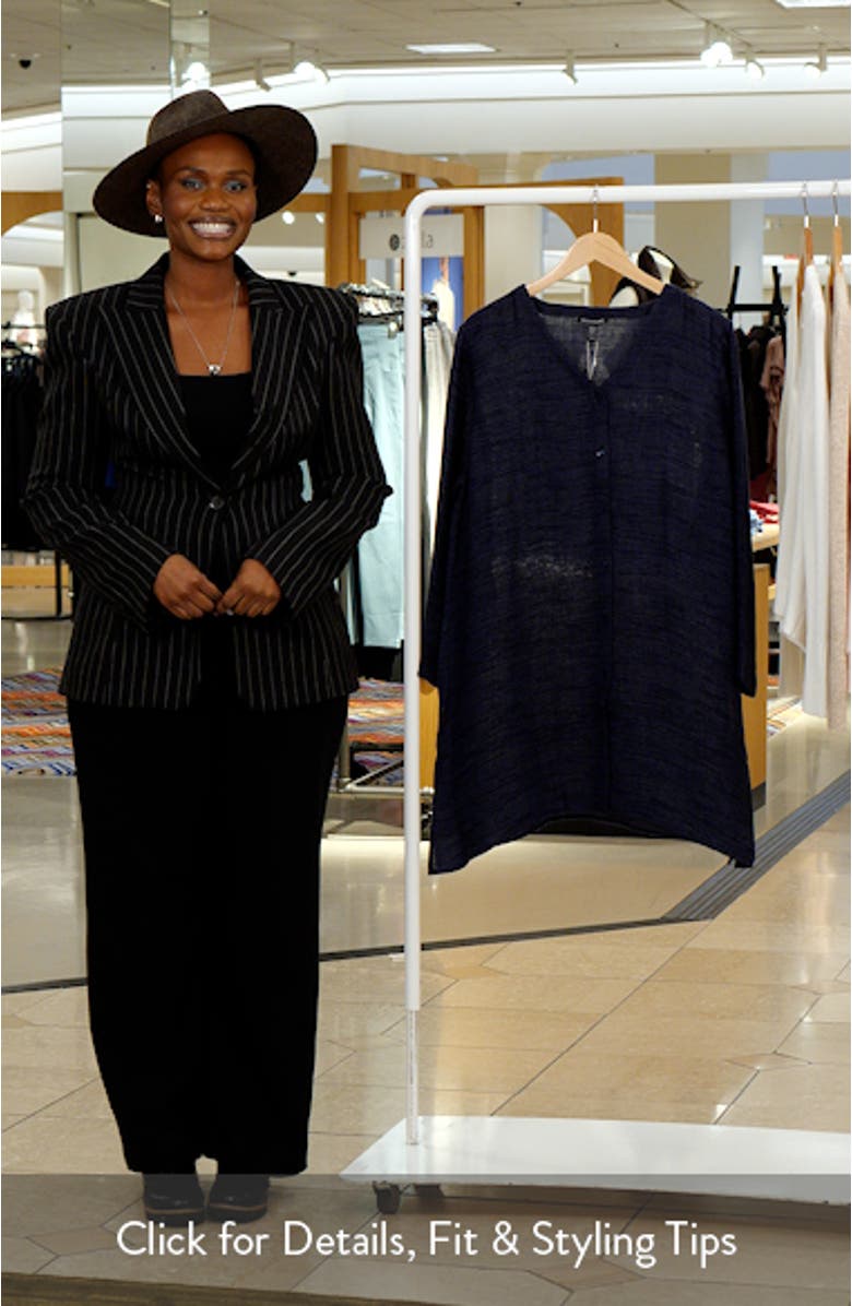 Jacquard Organic Linen Blend Button-Up Shirt, sales video thumbnail