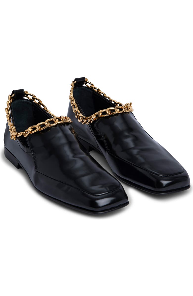 By Far Nick Chain Trim Patent Leather Loafer, Main, color,