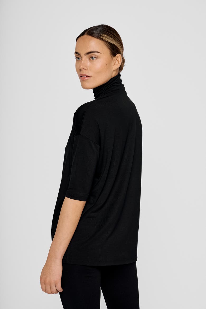 Tomasine Jersey Turtleneck Top, Alternate, color, Black
